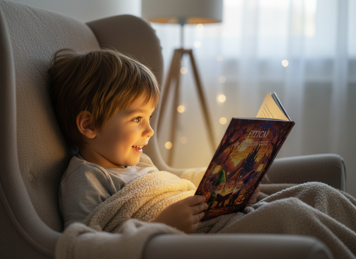 Bunică citind povești cu nepotul